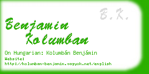 benjamin kolumban business card