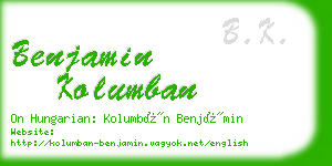 benjamin kolumban business card